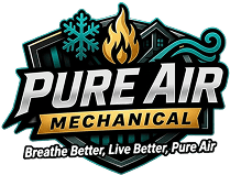 Pure Air Mechanical logo with slogan.