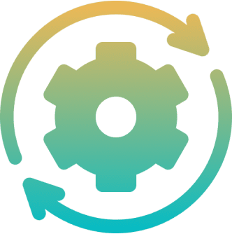 Gear with circular arrows icon.