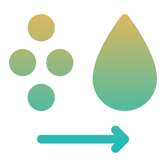 Abstract shapes with gradient and arrow design.