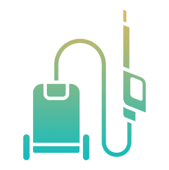 Vacuum cleaner icon on black background.