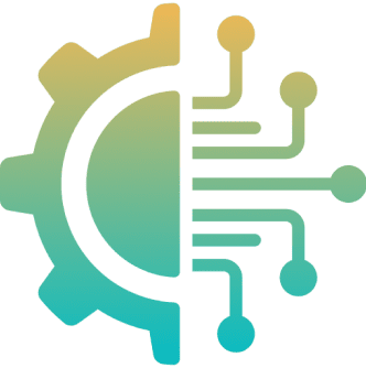 Half gear, half circuit, gradient design.