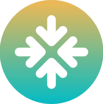 Abstract snowflake on gradient circle background.