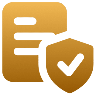 Document icon with a shield checkmark.