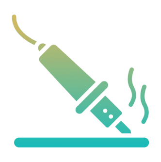 Soldering tool heating a metal joint