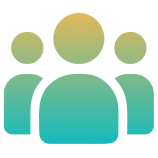 Group icon with gradient colors on black.