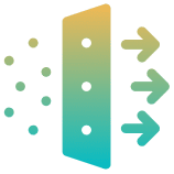 Gradient filter icon with arrows and dots.