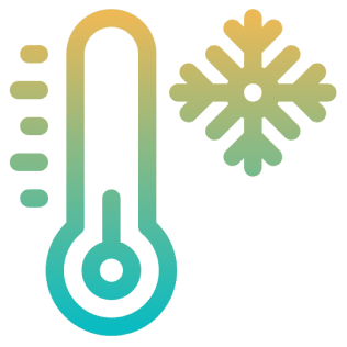 Cold temperature gauge with snowflake symbol