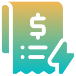 Invoice icon with dollar sign and arrow.