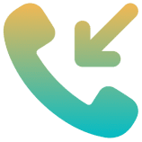 Incoming call icon with arrow.