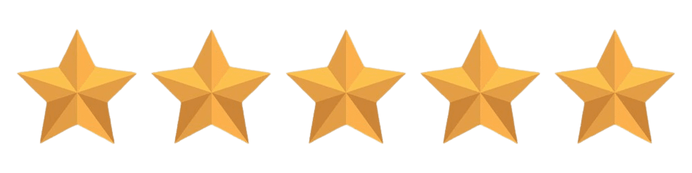Five golden stars on a black background.